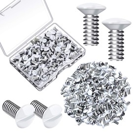 Hotop 120 Pcs Wall Plate Screws Outlet Cover Screws 5/16 Inch Long 6-32 Thread Socket Oval Head Replacement Socket Milling Slot for Wall Light
