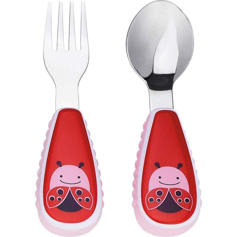 Skip Hop Toddler Utensils, Fork and Spoon Set, Monkey