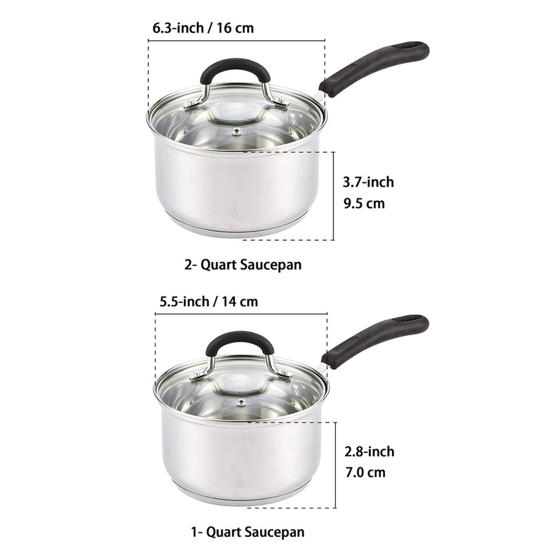 Cook N Home Saucepan Set Sauce Pot With Lid 1QT