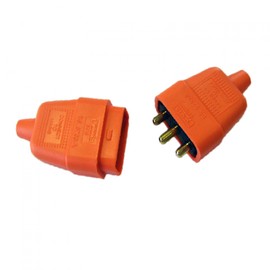 3 Pin 10A ORANGE Rubber Connector