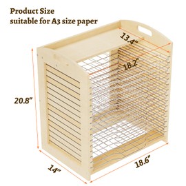 mopam Art Drying Rack Wooden Art Storage Rack with 15 Shelves Painting Canvas Drying Rack Table Top or Wall Mount Artwork Display Organizer Rack for Classroom Club Painting Crafts