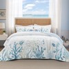 Bedsure Coastal Quilt Bedding Set - King Size Reversible Summer