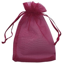 Allgala 100 Count Orangza Gift Party Favor Bags with Drawstring-6x8 Inch-Burgundy-PF53323
