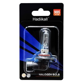 Hadiikall 9005 HB3 - Bombillas halógenas para faros delanteros, 1 paquete de bombillas de repuesto de luz baja y niebla, 12 V 65 W de alto rendimiento con luz más brillante