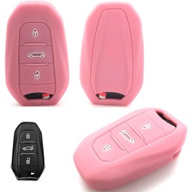 Generisch Nordecco Silikon-Schlsselhlle, passend fr Fiat 600 600e Electric Fiat 2024 2025 3 Tasten Keyless Remote Fob (Rosa)