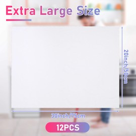 Hahafelt 12 Pcs Extra Large Microfiber Cleaning Cloths Bulk 30" x 20" Washable Reusable Microfiber Rags Absorbent Cleaning Towels for Floor Glass Window Car Kitchen Bathroom House(White)