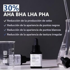 Isntree Suero Exfoliante Facial Hyper Acid 4 30 - Serum Coreano de Enjuague con 30% Aha Bha Pha Lha, Niacinamida y Carbón, Poros, 20 Ml