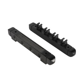 Sarini Cue Wall Rack Holds 4 Cues Black Wall-Mounted Billiard Cue Holder for Pool Cues and Game Room Organization