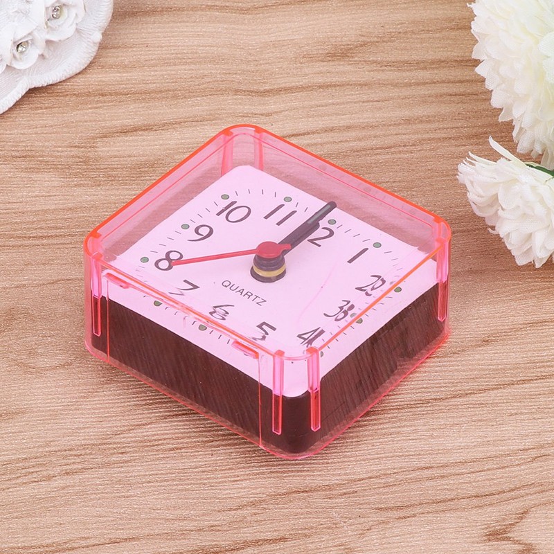 fatteryu Mini Square Quartz Beep Alarm Clock Plastic Desk Table