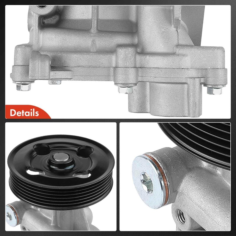 A-Premium Engine Water Pump with O-ring & Pulley Compatible with