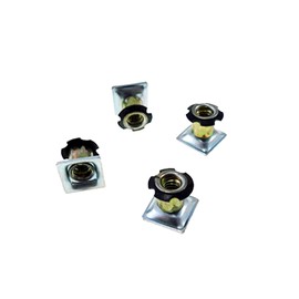 Magic Hub 4 Pack 5/8" (OD) x 1/4-20 Alloy Steel Zinc Plated Square Tubing Threaded Inserts - Star Type Square Nut Inserts