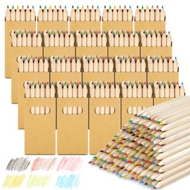 Svalor 20 Packs Colouring Pencils Set with 6 Colouring Pencils, 120 Mini Colouring Pencils Multicoloured Wooden Pencils in Cardboard Case, Colouring Pencils for Children Art Drawing, Sketching and