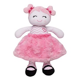 Baby Starters Plush 11 inches Snuggle Buddy Baby Doll, Marisa with Chevron Stripes, Pink