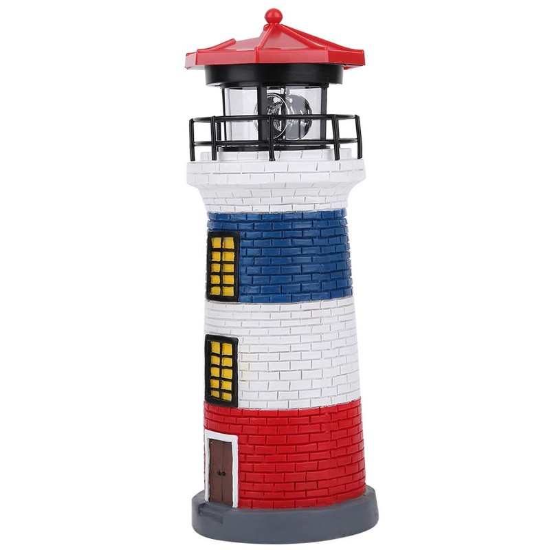 Solar Lighthouse, Easy to Install Rotating Lighthouse Light, Craft Ornament