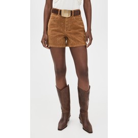 Free People Women's Tippi Vegan Suede Shorts, Dark Honey