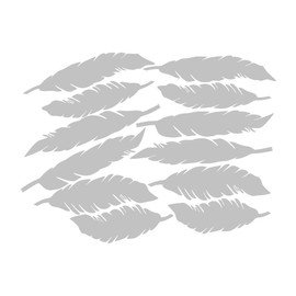 uxcell 12pcs Wall Stickers Feather Shape Removable Art Murals Paper for Living Room Bedroom TV Wall Decals Home Decor Silver Tone