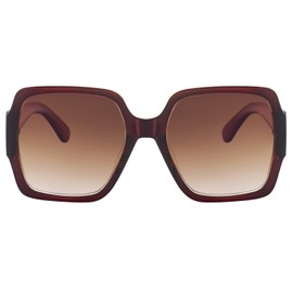 SEVOS Oversized Square Sunglasses For Women Fashion UV400 Protection Big Large UV Protection Men Sun Glasses-Brown Frame-Brown Lens