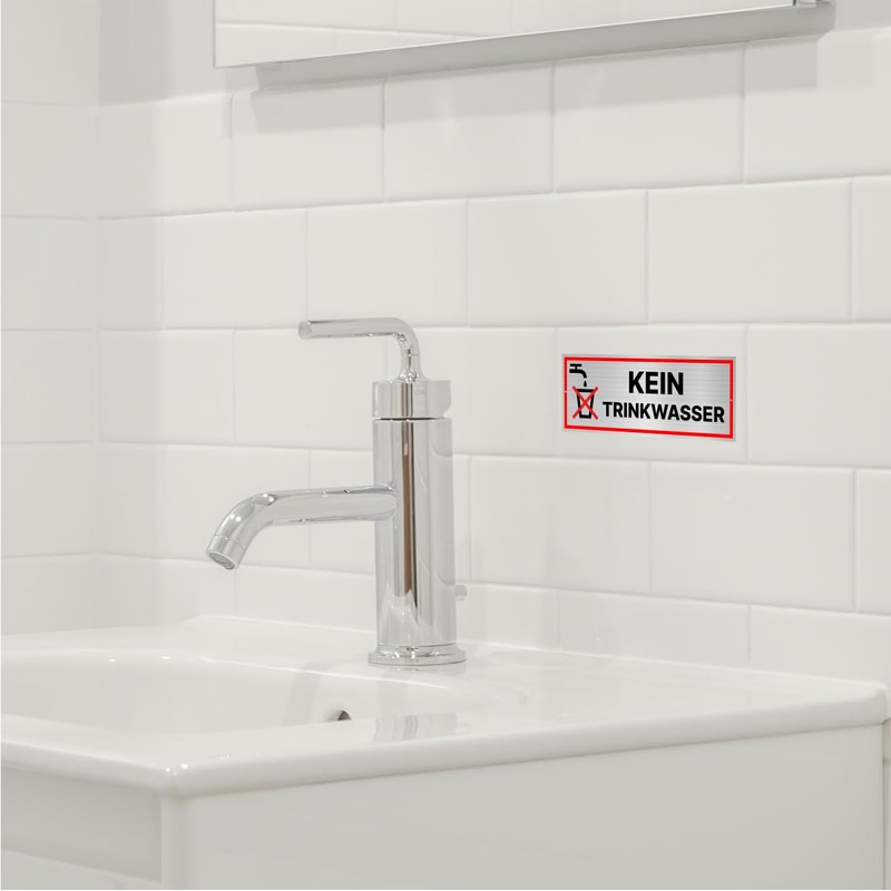 Sign No Drinking Water 15 x 5 cm Weatherproof Aluminium