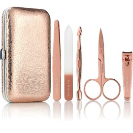 Manicure Set for Women & Girls, Professional Stainless Steel Nail Kit & Pedicure Kit with Luxury Travel Case by Lily England(Rose Gold)