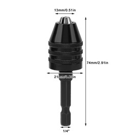 Portabrocas sin Llave de 0,3-6,5mm Adaptador de Taladro de Vástago Hexagonal de 1/4 "Adaptador Convertidor de Adaptador de Cambio Rápido para Mini Taladro Eléctrico