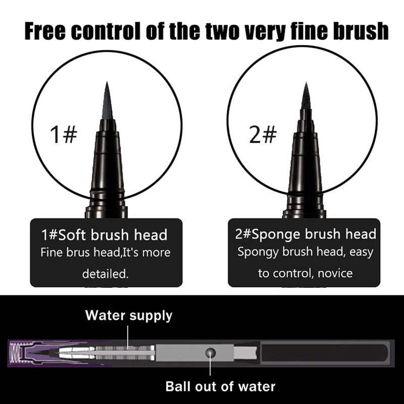 AVIERLL Waterproof Liquid Eyeliner -2Pens Black Eyeliner Long Lasting&Smudgeproof Makeup
