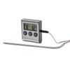 Xavax 2in1 Digitales Bratenthermometer mit Küchenuhr, abnehmbarer Temperaturfühler, Grillthermometer Ofenthermometer