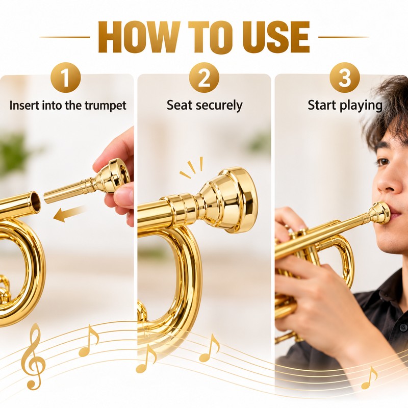 7C Trumpet Mouthpiece for Beginner Practice – Brass Mouthpiece with