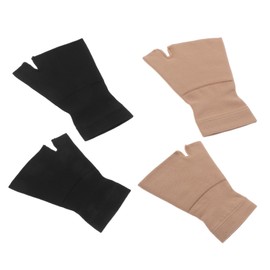 Kisangel 2 Pairs Sports Pressure Wrist Brace Mittens Fingerless Gloves Wrist Rest Braces The Mitten Wrist Brace Sleeve Hand Wrist Fatigue Sleeves Carpal Hand Compression Brace Spandex 20%