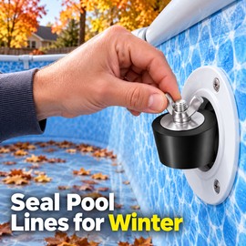 4 Pack 45mm Rubber Pool Winterizing Expansion Plugs with Stainless Steel Wing Screws for Skimmers, Returns and Drain Lines