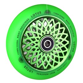 Root Industries Lotus Stunt Scooter Wheel 110 mm + Fantic26 Sticker (Radiant Green/PU Green)