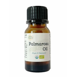 100% Organic Premium Palmarosa Oil | Organic Palmarosa Oil Cymbopogon martini Indian Geranium Rose Glass 100% Natural Essential Oils No Pesticides No Additives Other than Ingredients Aroma Essential