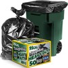 ToughBag 95-96 Gallon Trash Bags Heavy Duty, Black Garbage Bags