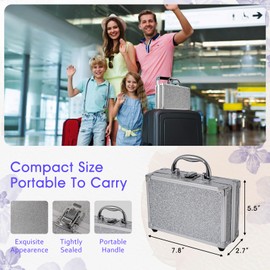 AOLIKOKO Makeup Kit for Teenager & Women Full Kit, All in One Makeup Set With The Small Cosmetic Train Case, Professional Makeup Kit, Makeup Gift Set for Women Girls (silver)