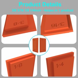 4-in-1 Trim Reveal Tool - 1/8", 3/16", 1/4", 3/8" - Precision Trim Gauges - Non-Damaging Hard Plastic Door Reveal Marking Tools for Accurate Jamb Marking - Wood Reveal Spacing Tool (orange)