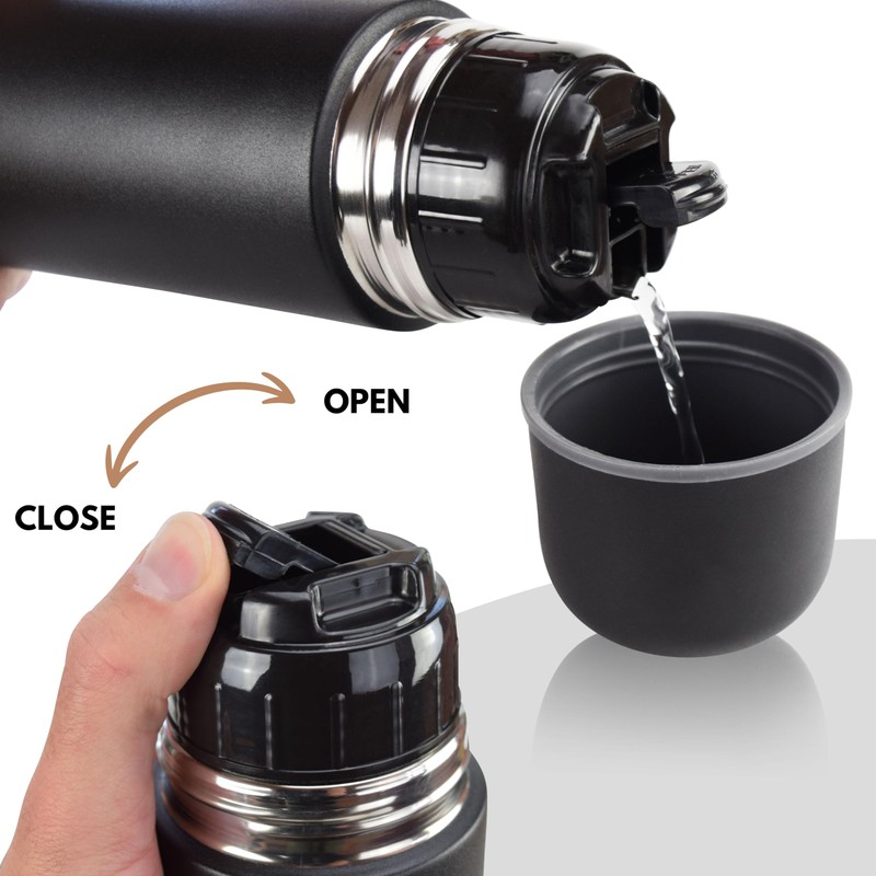 Milu Thermos Flask, Thermos Jug, 1 L, 750 ml, 500