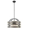 Globe Electric 60803 Maddox 3-Light Chandelier, Matte Black, Faux Wood