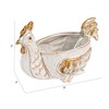 Creative Co-Op Stoneware Chicken Shaped Sponge Holder/Soap Dish with Reactive