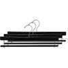 Premium Black Wood Pant Hanger with Black Velvet Non-Slip Bar