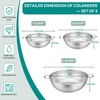 HaWare Stainless Steel Colander Set of 3, Micro-Perforated Metal Colander