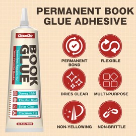Book Glue, Dries Clear & Flexible Book Binding Glue Adhesive, Used for Bookbinding and Book Repair, Book Nook, Framing, Collages, Paper Art and Crafts - 60ml x 2Pack