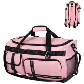 Sports Bag Women's Travel Bag Women's Large Sports Bag with Shoe Compartment and Wet Compartment Women Men Gym Bag Travel Bag Swimming Bag Overnight Weekender, pink, Sports bag women's travel bag