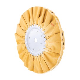 United Pacific & Keystone Polishing 90030 10” Yellow Treated Airway Buff – 5/8” & 1/2” Arbor, d-50 Treatment, Hard Buff, Biased Cut, 16 ply – ONE Unit