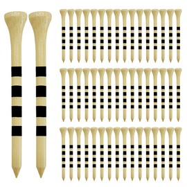 AZNABLE ゴルフ用ティー ゴルフ ティー ロングティー 高さ調節 83mm 目盛り付き ティーヘッド (ナチュラル×ブラック)