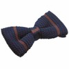 Navy Brown Line Knit Bow Tie bt00098
