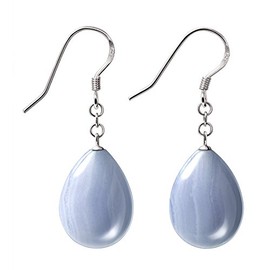 Franki Baker Pretty Blue Lace Agate & Sterling Silver Drop Earrings. Stone Quality A+ Length: 4cm