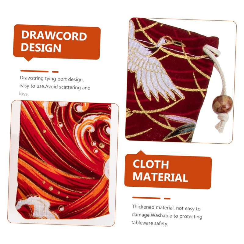 BESPORTBLE Sets Japanese Chopstick Fork Storage Pouches Cutlery Bags for