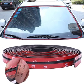 Car Rubber Sealing Strip Torcarvh Car Weather Stripping Protection Door Edge Windshield Adhesive T Shape Sealing Strip Cover Leak Sound Proofing (14mm, 5M)