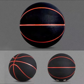 Standard 5/6/7 Basketball, Non-Slip And Wear-Resistant Microfiber Suede, No Logo Ball, Suitable for Indoor And Outdoor Training And Competition, Suitable As A Signature, Gift,Red edge,No. 7
