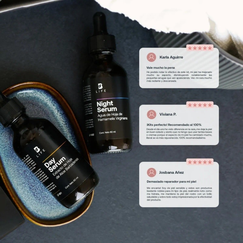 Kit Serum Día Y Noche 60ml 96% Ingredientes Naturales B