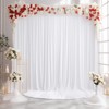 White Backdrop Curtains 6 Panels, 10 Feet Wrinkle-Free Polyester Photography